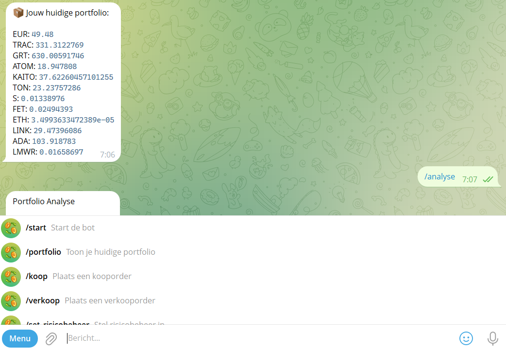 Screenshot from cryptobot